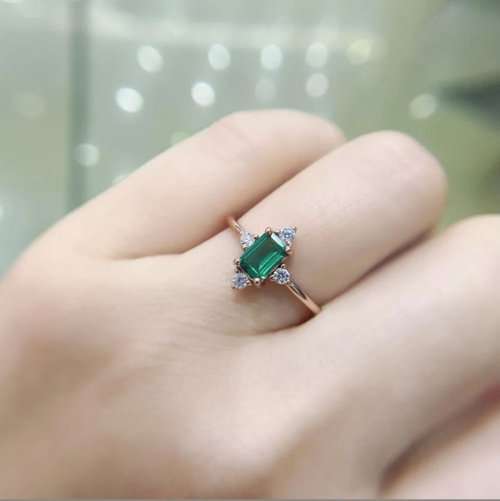 SOLD SOLD SOLD Silver Emerald Gemstone Ring S6 - Picture 4 of 7